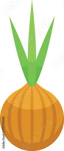 Fresh onion for borsch icon isometric vector. Vegetable dish. Culinary food