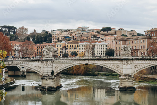 Rome  Italy - 27.12.2023  Ponte Vittorio Emanuele II bridge in Rome  Italy