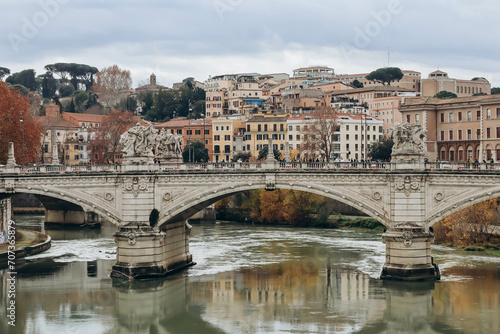 Rome, Italy - 27.12.2023: Ponte Vittorio Emanuele II bridge in Rome, Italy © Andrei Antipov