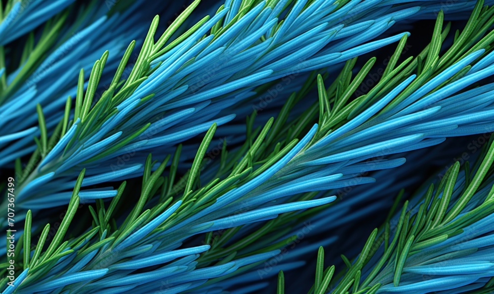 Naklejka premium Close-up of a branch of a spruce. Green and blue spruce branches