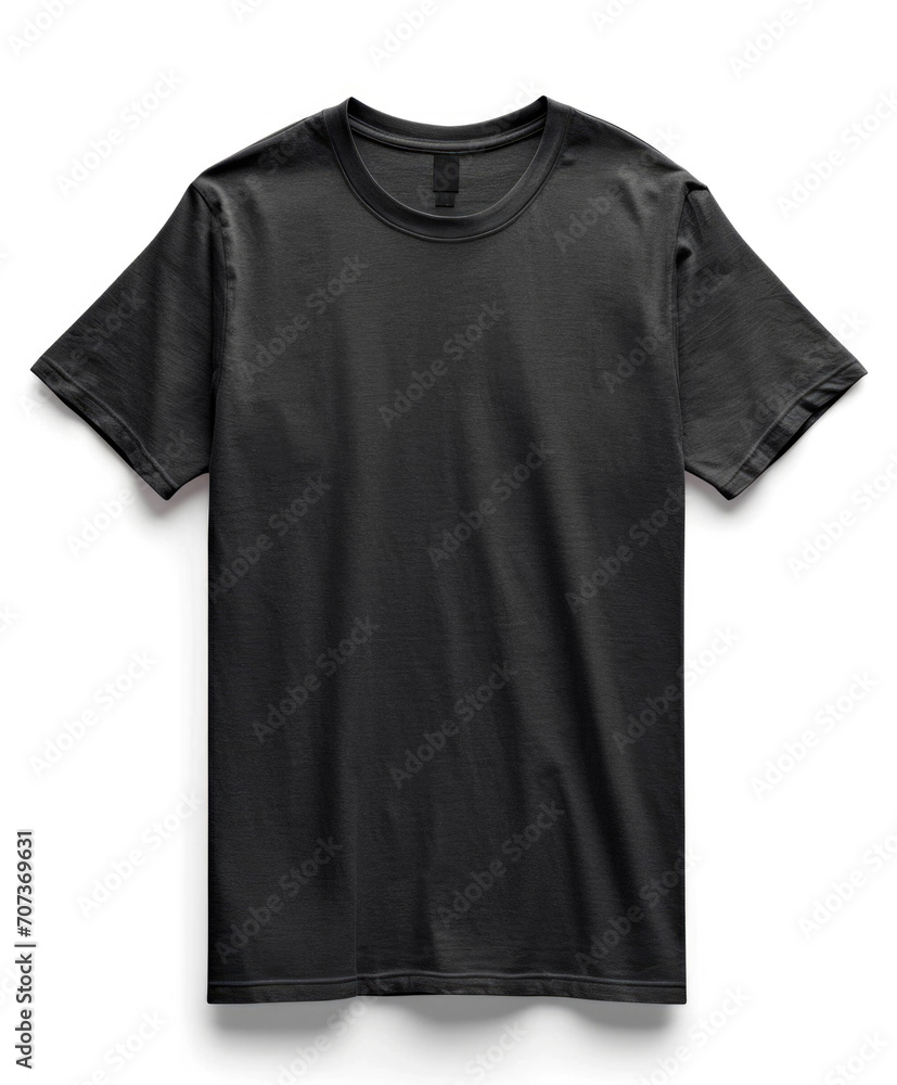 A black t-shirt, tshirt on a white background A black t-shirt, tshirt on a white background