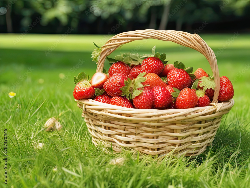 Fresh ripe organic strawberry in basket. Fresh ripe organic strawberry in basket.