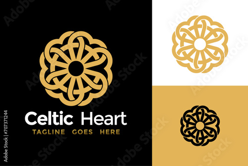 Letter C Celtic Logo design vector symbol icon illustration