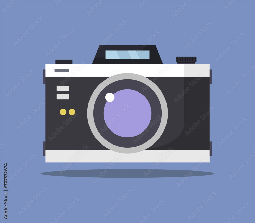 Vector illustration of a modern digital camera with a sleek design Vector illustration of a modern digital camera with a sleek design