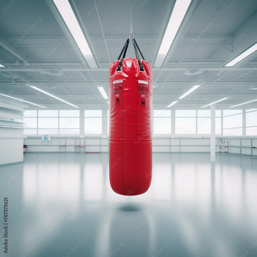 punching bag in the gym. images generated by ai.