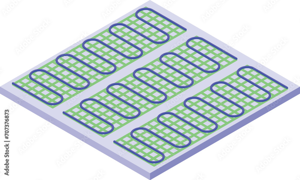 New thermal floor icon isometric vector. Tile layer. Cooling basement New thermal floor icon isometric vector. Tile layer. Cooling basement