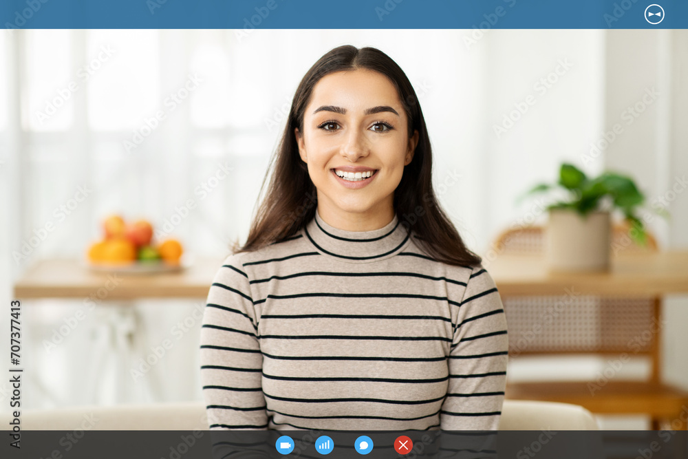 Ταπετσαρία Confident young woman with a warm smile wearing a striped turtleneck poses