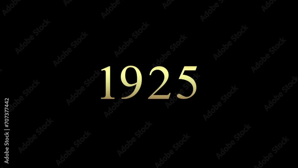 Animation of a number spinning like a reel. Displaying the year „1925“. Golden number on black background and green screen background. Animation of a number spinning like a reel. Displaying the year „1925“. Golden number on black background and green screen background.