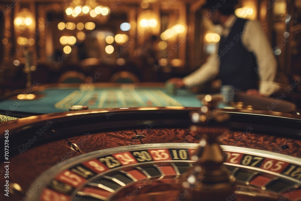 Φωτογραφία Casino Details: Close-up details photo of a casino, from the vibrant chips to th