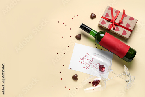Bottle of wine with glasses...