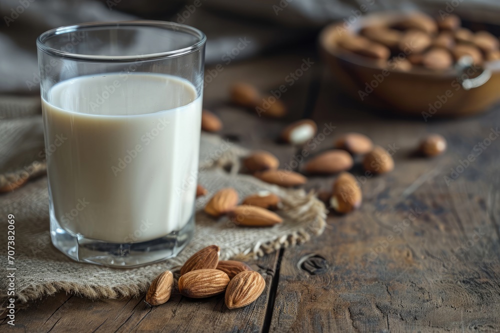 Almond milk a non dairy product served with raw almond nut I love it like soya milk Almond milk a non dairy product served with raw almond nut I love it like soya milk