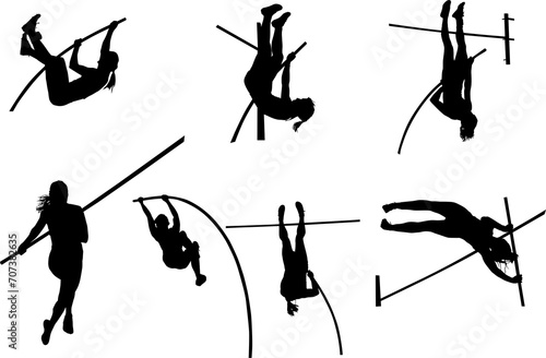 Foto salto, vector, pegatina, pole, vaulting, salto, pertiga