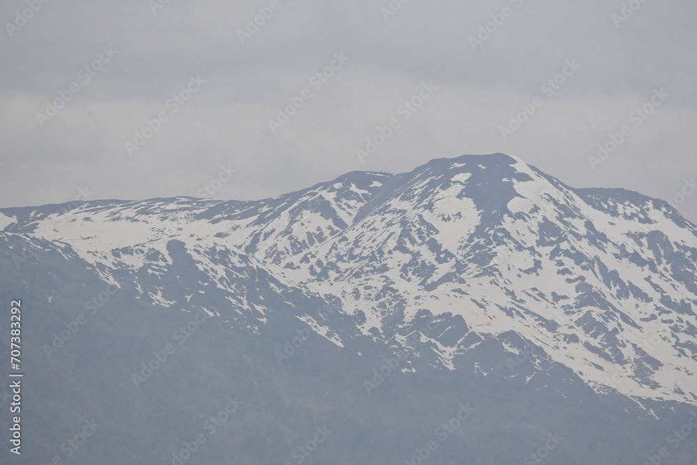 View of the Andes mountain range in spring