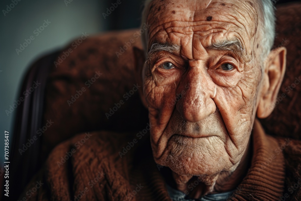 A weathered portrait of an elderly man, with deep wrinkles etched across his skin, captures the raw beauty of a lifetime etched upon his face A weathered portrait of an elderly man, with deep wrinkles etched across his skin, captures the raw beauty of a lifetime etched upon his face