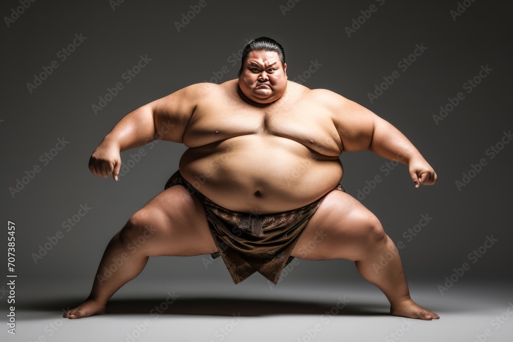 Sumo wrestler on dark background Sumo wrestler on dark background