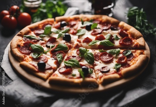 Concept of pizza Italian food