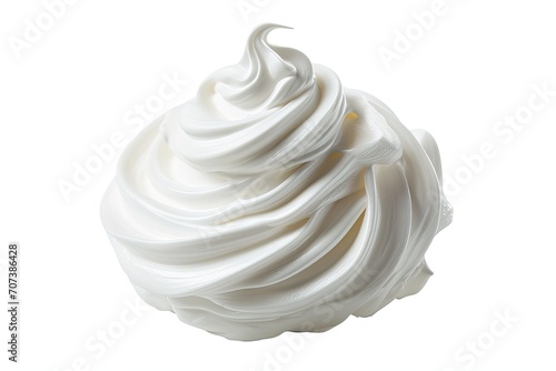Creamy white mousse swirl of whipped cleansing gel isolated on white background