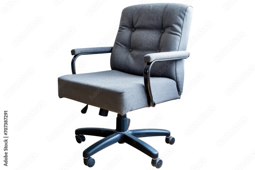Grey textile office chair isolated on white Grey textile office chair isolated on white