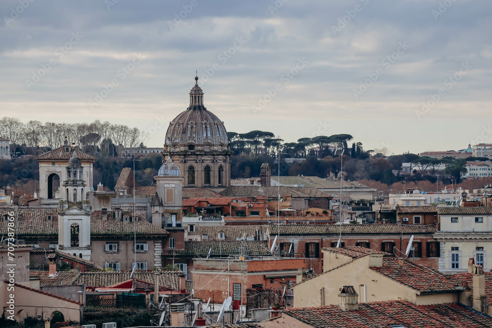Skyline and rooftops of Rome from Victor Emmanuel II Monument