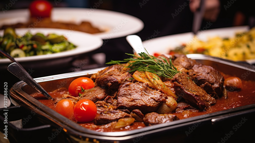 buffet with meat buffet with meat