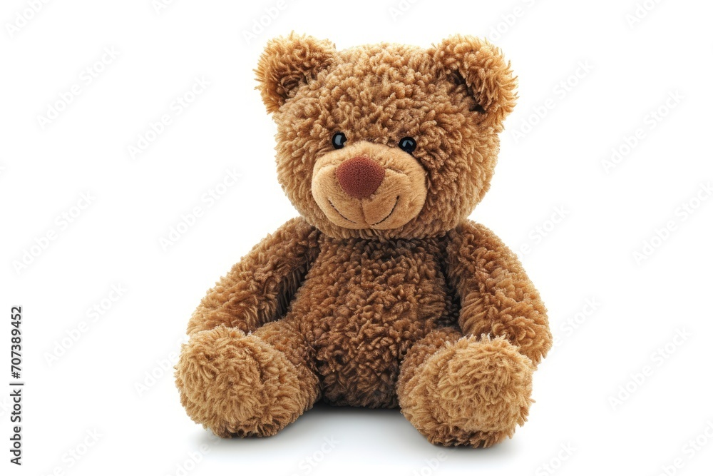 Lonely white toy bear without shadow Lonely white toy bear without shadow