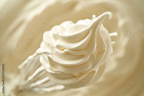 Merengue Whipped cream of desserts photo