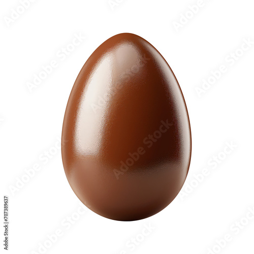 a chocolate egg on a white background