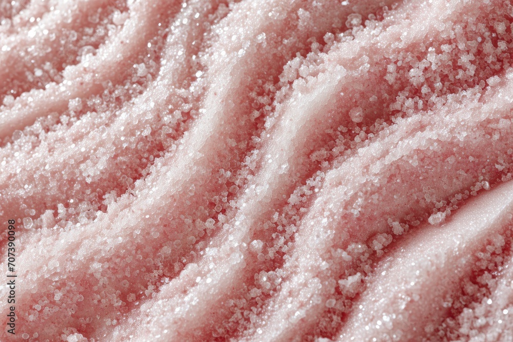 Pink exfoliating scrub for face and body with abrasive particles Background with copy space Pink exfoliating scrub for face and body with abrasive particles Background with copy space