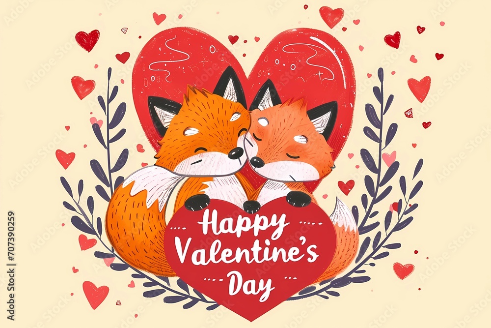 Valentine's Day postcard, holiday postcard, February 14th Valentine's Day postcard, holiday postcard, February 14th