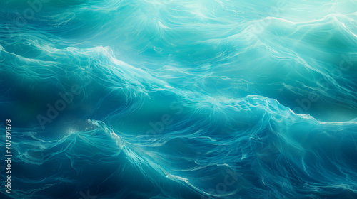Painting, Blue Waves in the Ocean, Serene Nature Artwork
