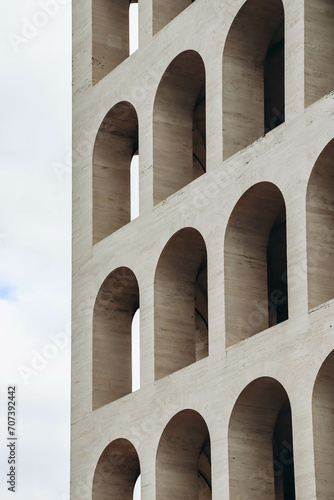 Canvas Print The Palazzo della Civilta Italiana, also known as the Colosseo Quadrato, is a building in the EUR district in Rome