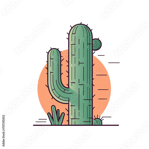 a cactus with a sun behind it photo