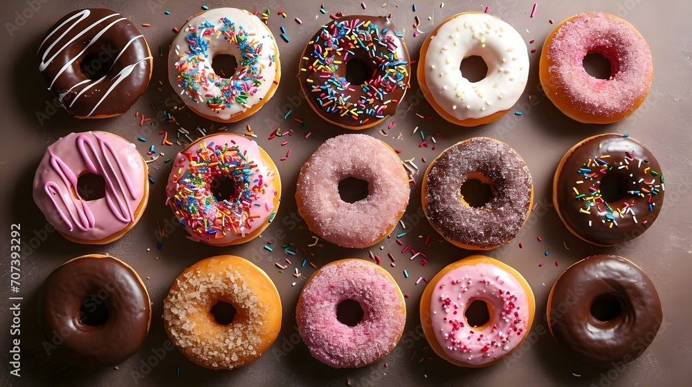 Donuts On A Parchment Paper Background (Generative AI). Donuts On A Parchment Paper Background (Generative AI).