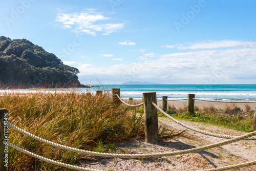 Waihi beach picturesque landscape  New Zealand