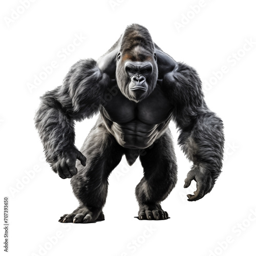 a gorilla with arms and legs extended