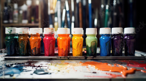 Brush creativity artwork hobby painter draw palette artist paintbrush colours painting art design