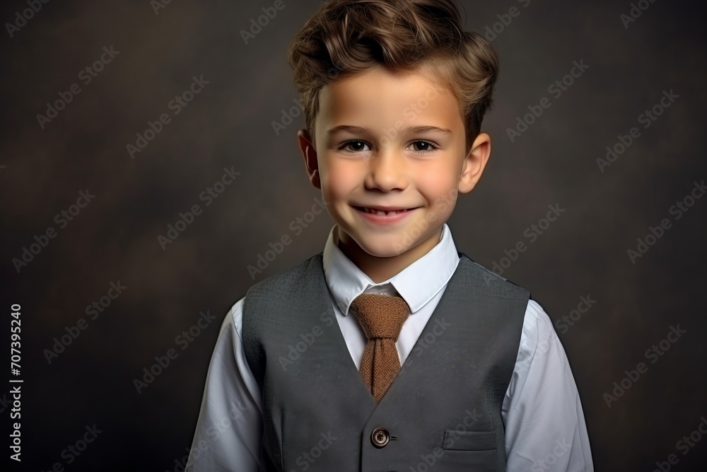 Portrait of a cute little boy in a business suit and tie Portrait of a cute little boy in a business suit and tie