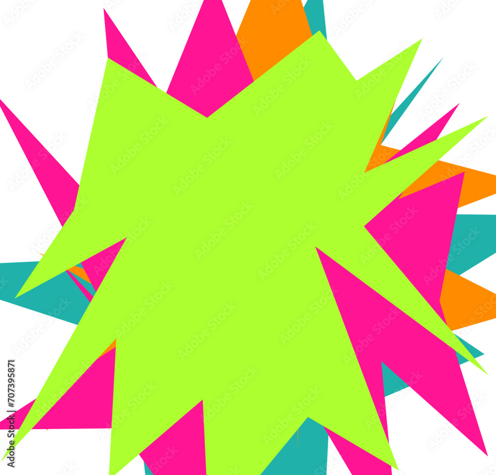 An abstract transparent cut out neon star burst shape design element. An abstract transparent cut out neon star burst shape design element.