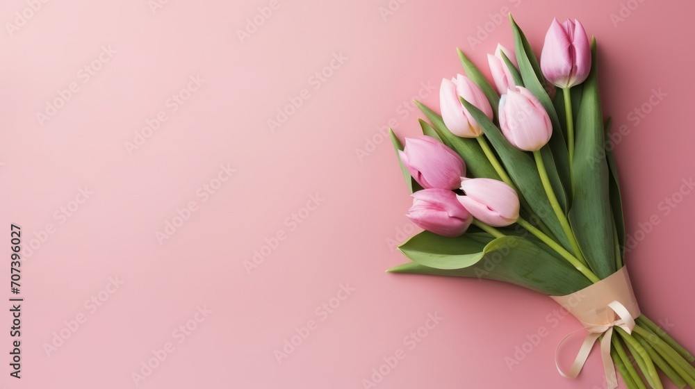 beautiful pink tulips on pink background. Neural network AI generated art beautiful pink tulips on pink background. Neural network AI generated art