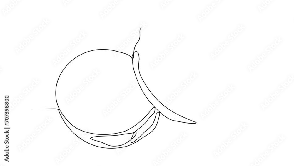 Animated self drawing of burger on the table in the restaurant vector illustration. Video design with Minimalist black linear line concept. Food themes design for your business asset design video.