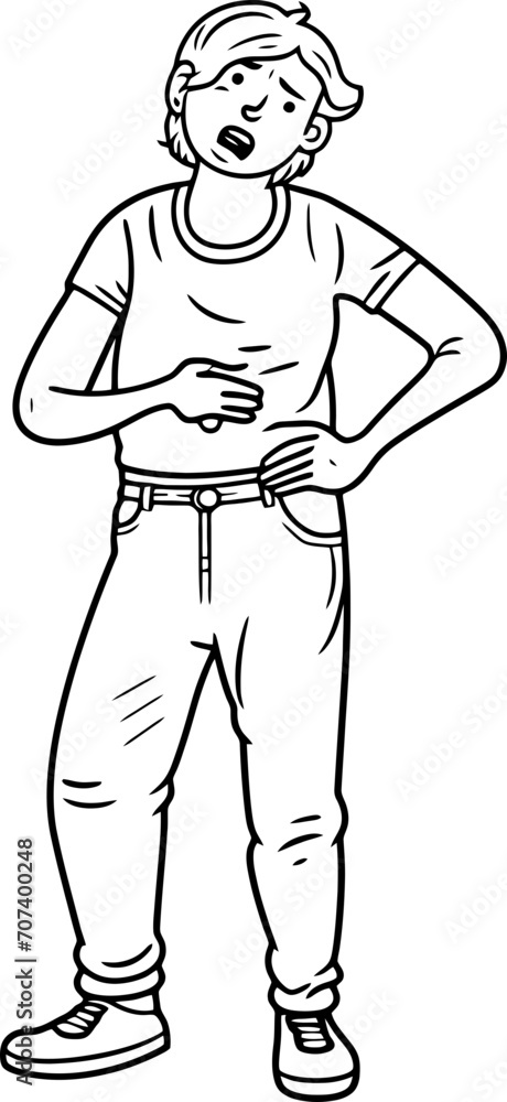 Stomach ache symptom drawing Stomach ache symptom drawing