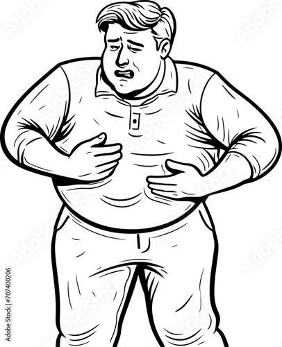 Stomach ache symptom drawing