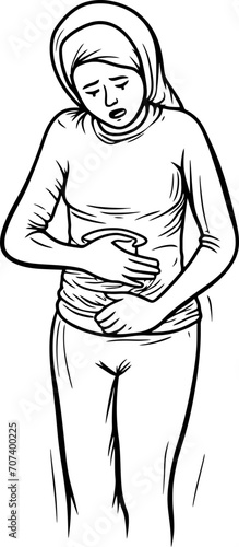 Stomach ache symptom drawing