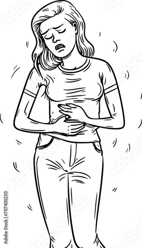 Stomach ache symptom drawing
