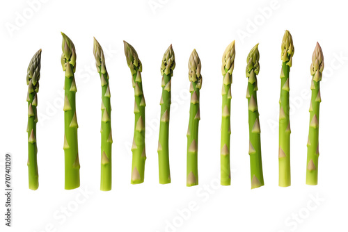 a group of asparagus stems photo