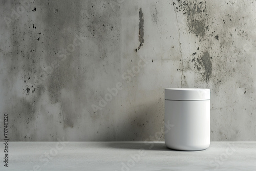 White pot mockup concept advertising concrete wall background