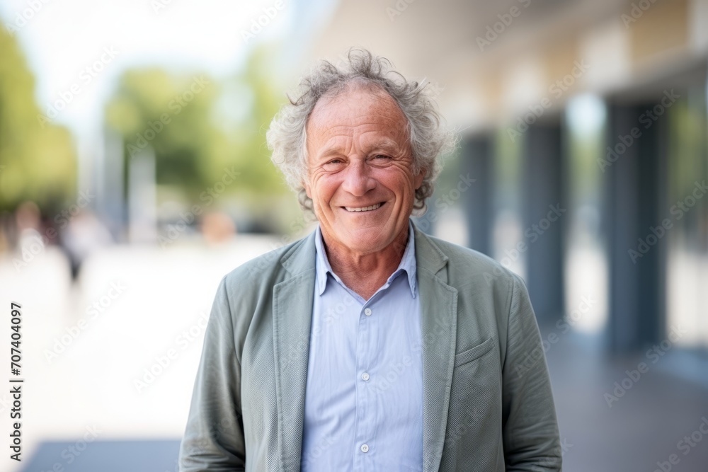 Portrait of a senior man smiling at the camera in the city Portrait of a senior man smiling at the camera in the city