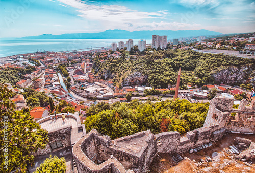 Rijeka - panoramic view from Trsat Castle - Croatia. photo