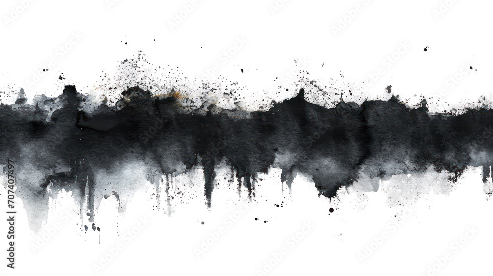 Black paint brush strokes in watercolor isolated against transparent. PNG Black paint brush strokes in watercolor isolated against transparent. PNG