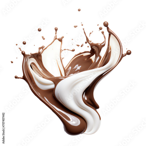a white and brown liquid splashing